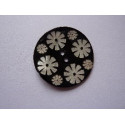 BOUTON NACRE FLEURI NOIR 34mm