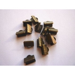 EMBOUT PLAT 10MM BRONZE ANTIQUE x6