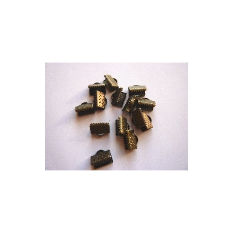 EMBOUT PLAT 10MM BRONZE ANTIQUE x6