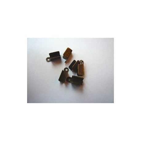 EMBOUT DE LACET BRONZE ANTIQUE 7 X4mm x 20 pièces